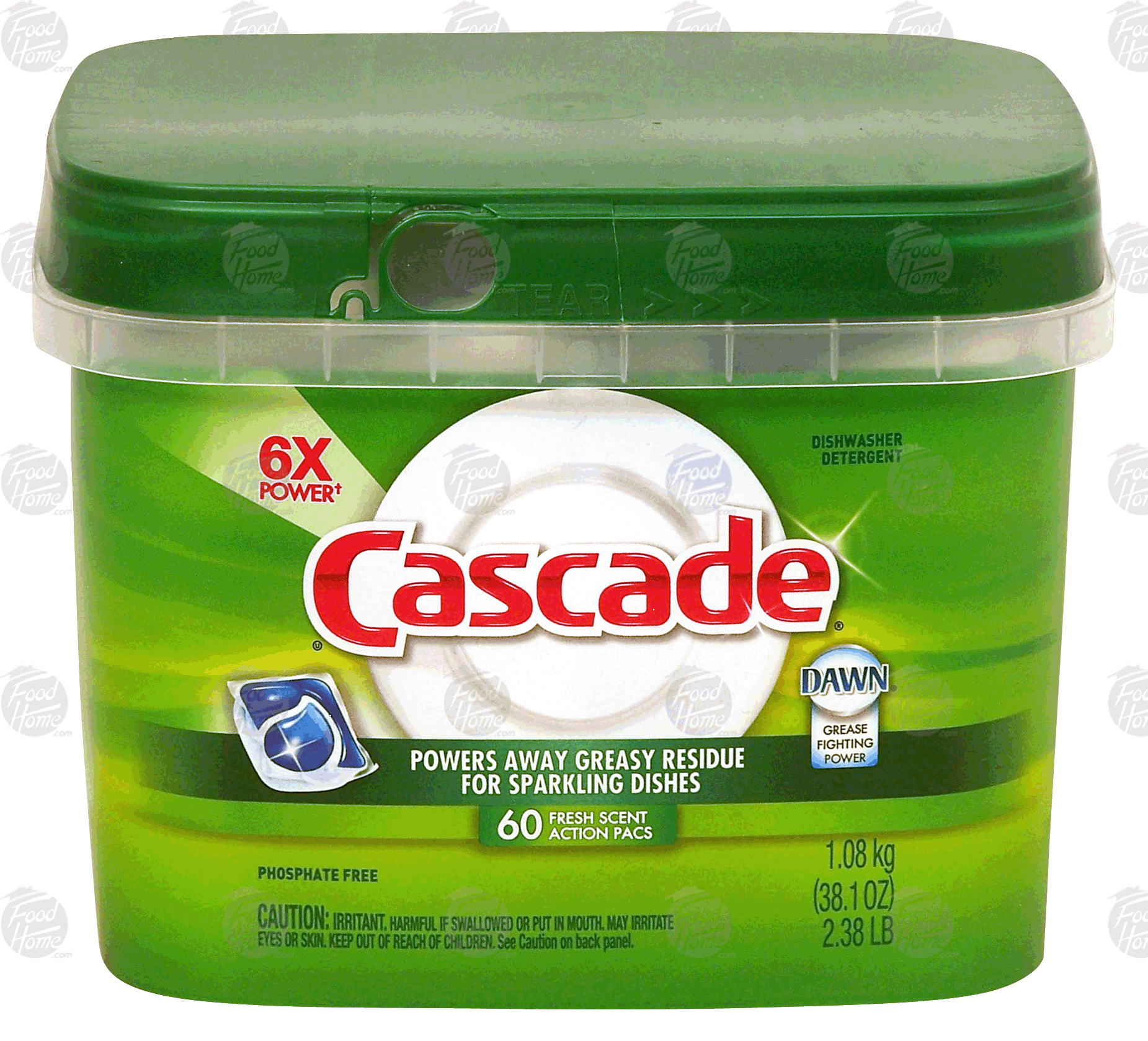 Cascade&nbsp;&nbsp;dishwasher detergent, fresh scent action pacs w/dawn Full-Size Picture